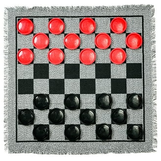 Jumbo Checkers Rug Game - Classic Family Fun Travel Friendly