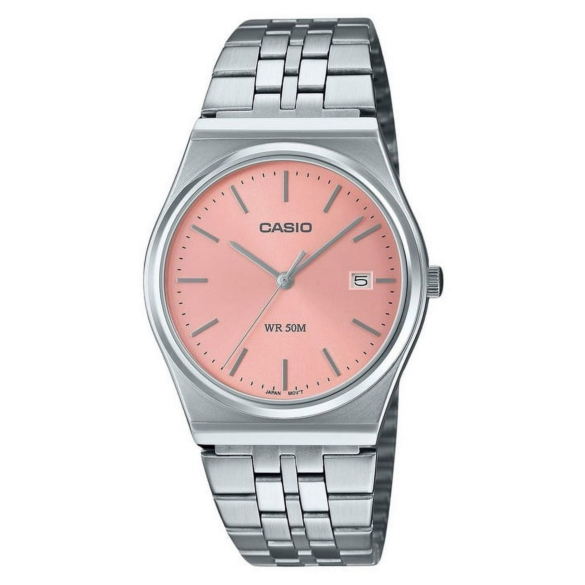 Casio Men’s Stainless Steel Watch with Pink Dial - MTP-B145D-4AVDF