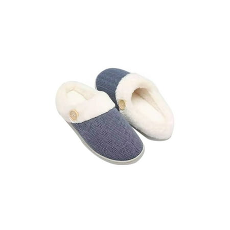 

Rotosw Women Men Slip On Plush Slipper Round Toe Home Casual Flat Comfort Warm Slipper