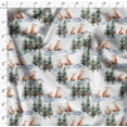 thumbnail image 4 of Soimoi White Rayon Fabric Fox & Pine Tree Print Fabric by Yard 42 Inch Wide, 4 of 5