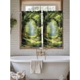 thumbnail image 4 of Forest 2 Panel Kitchen Curtains for Windows, Nature Woodland Spring Scenic Green Trees Flower Bathroom Privacy Curtain, Home Décor Window Treatment for Bedroom/Living Room 55"x45", 4 of 6