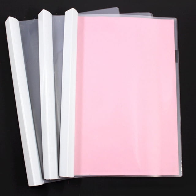 SHISHIan Clearance Clear Report Covers With Solid Color 14Mm Sliding Bar (18C 100 Sheet Capacity) Transparent Resume Presentation File Folders Organizer For Letter/A4 Size Paper Office Supplies Clear