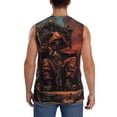 thumbnail image 4 of Lsque Dark Skull King Throne Print Men's Cotton Blend Sleeveless Muscle Shirts (S-3XL)- Moisture Wicking, Odor Protection, UPF 30+,Large, 4 of 8