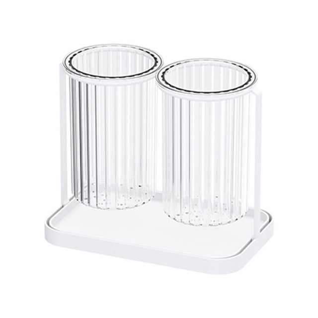 Kitchen Storage Organizer Drainable Chopstick Tube And Utensil Holder For Knives Forks Spoons With Detachable Tray 19.2 cm x 12 cm x 16.2 cm