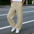 thumbnail image 3 of CYRBOKO Boys Cargo Pants, Fall Winter Elastic Waist Casual Relaxed Fit Athletic Pants Beige Size 11-12 T, 3 of 7