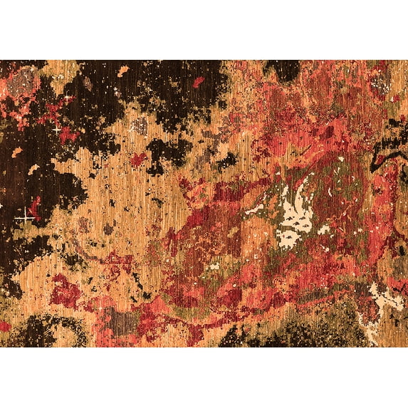 Ahgly Company Indoor Rectangle Oriental Orange Industrial Area Rugs, 5' x 8'