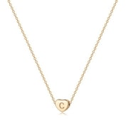 Fettero 14K Gold Plated Dainty Tiny Initial Letter Heart Choker Pendant Necklace Jewelry Gift for Women