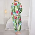 thumbnail image 5 of Disketp Pajamas Set Long Sleeve Sleepwear Womens Button Down Nightwear Pj Sets-Flowers And Cactus, 5 of 9