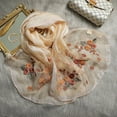 thumbnail image 4 of Châle en Soie Léger Écharpes Brodées pour Femmes Mode Pashmina, 4 of 5
