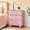 Wave Front-Pink, variant on WIRRYTOR Modern Wave Front 3 Drawer Nightstand and Storage Dresser, Scalloped Bedside Table with Solid Wood Ball Leg for Bedroom Living Room, Pink