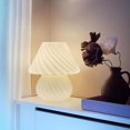 thumbnail image 3 of Press Button Control Night Light Stripped Glass Bedroom Nightstand USB Table Lamp for Home Decoration , White, 3 of 8