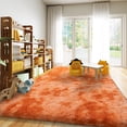 thumbnail image 3 of Socofuz 8x10ft Tie-dye Orange Large Non-Slip Fluffy Rug, Super Soft Plush Modern Indoor Plush Carpet for Bedrooms, Children's Rooms, Nurseries, Home Decor, 3 of 8