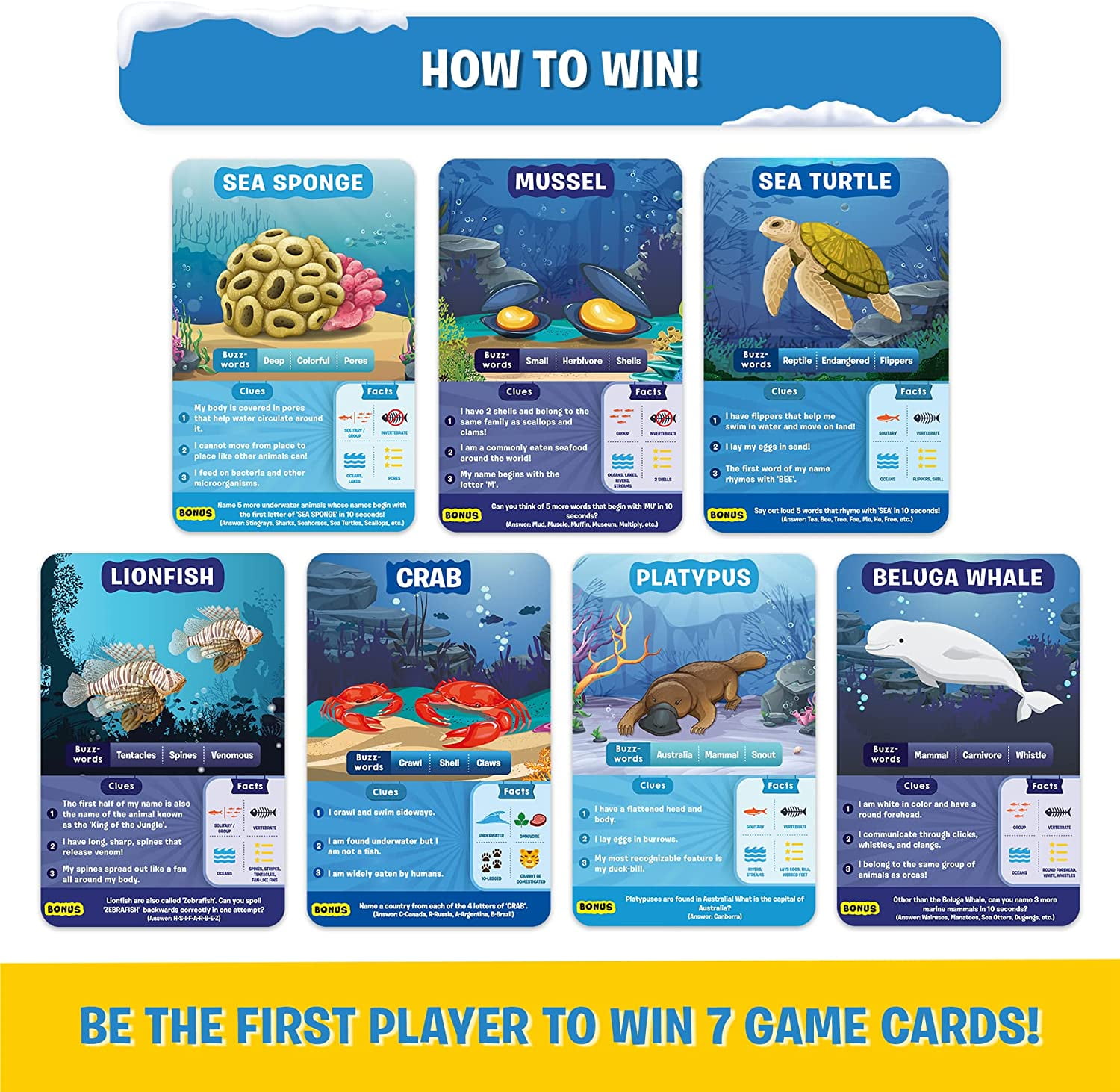 Skillmatics Card Game : Guess in 10 Underwater Animals | Easter Gifts for A  人気特価