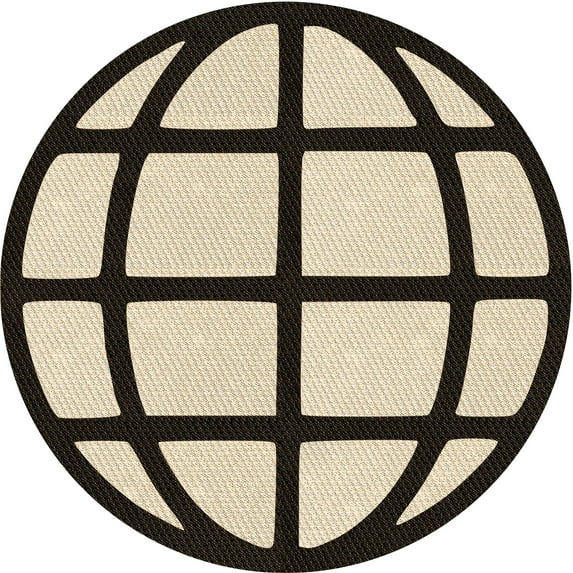Ahgly Company Machine Washable Indoor Round Transitional Vanilla Gold Area Rugs, 8' Round
