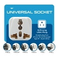 thumbnail image 2 of Ceptics Grounded Universal Plug Adapter for US (Type B) - 3 Pack, 2 of 8