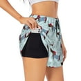 thumbnail image 3 of Lsque Dachshund Dog Puppy Printed Women's Running Shorts with Liner Pockets,Elastic Quick Dry Workout Athletic Gym Yoga Shorts,Womens High Waist Shorts-, 3 of 9