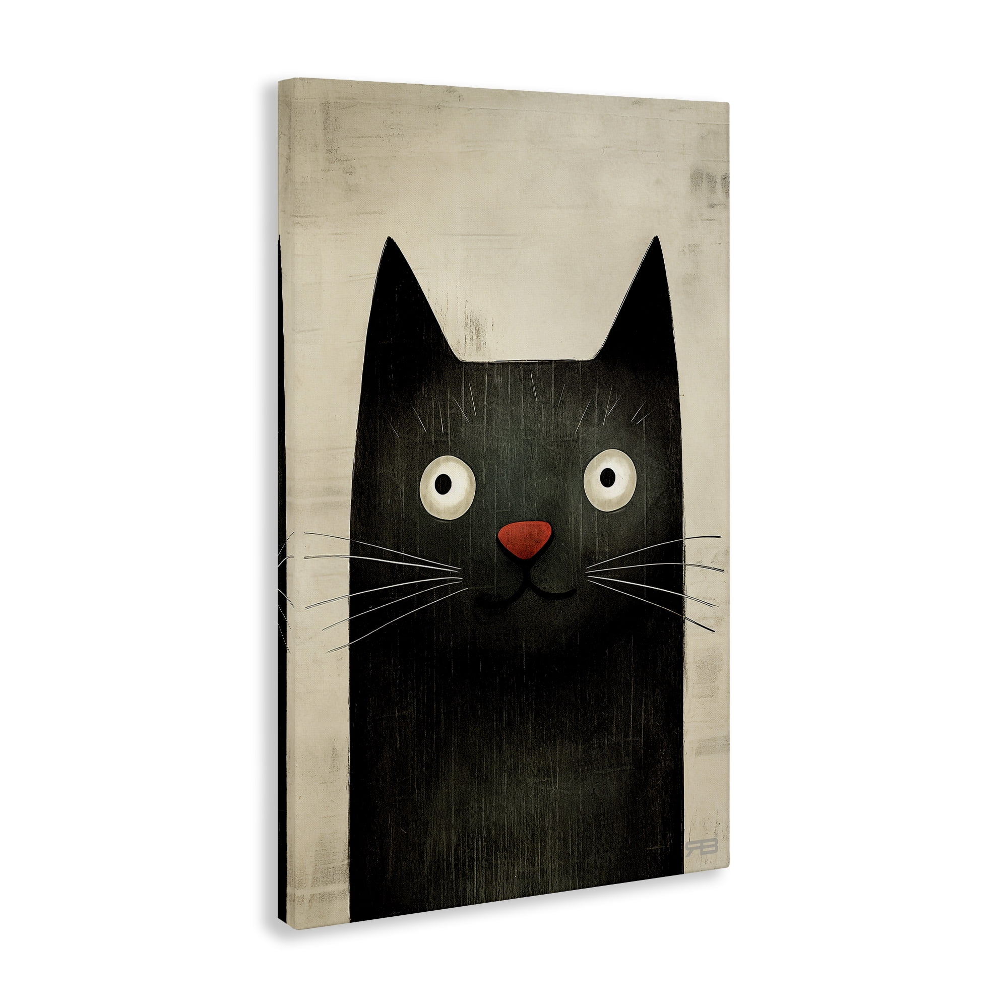 Stupell Industries Smiling Black Cat Animals & Insects Painting Gallery Wrapped Canvas Art Print Wall Art, 20 x 30