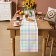 thumbnail image 2 of Green Beige Plaid Table Runner - 70 Inch Long Buffalo Farmhouse Art Checkered Cotton and Linen Blended Dress Scarves Farmhouse Table Runner for Kitchen Dining, Coffee Table, 13" x 70", 2 of 8