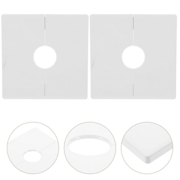 GOOHOCHY 2pcs Solid Wall Plate Cover Blank Electrical Cover Plate Removable Adhesive Cable Pass Through Wall Plate With Hole For Outlet Plate