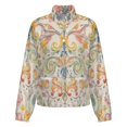 thumbnail image 5 of Jackets for Women Winter Coat Jackets Flannel Stand Collar Jacket(Pastel Floral Baroque Design,Size:S-4XL), 5 of 7