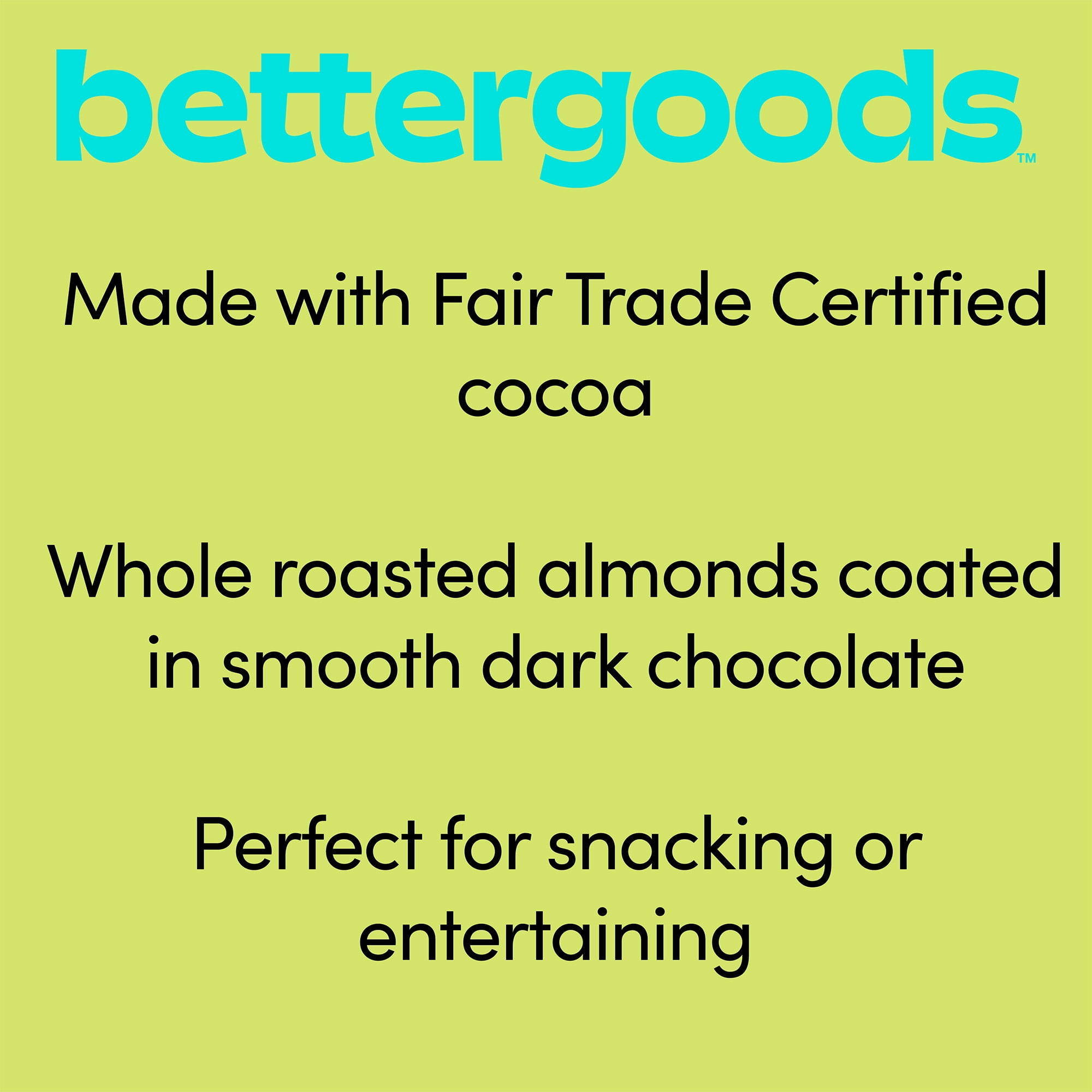 (3 pack) bettergoods Dark Chocolate Almonds, 12 oz