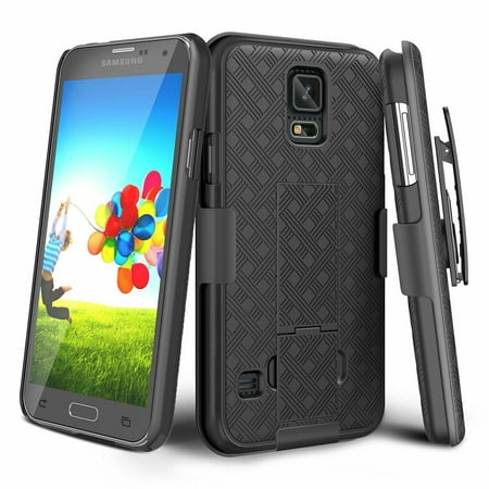For Samsung Galaxy S5 Case - Holster Kickstand Slim Belt Clip Phone Cover (Galaxy S5 Best Slim Case)
