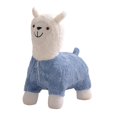 thumbnail image 4 of Reposapiés otomano, taburete para niños, muñeco de peluche de alpaca, asiento acolchado, reposapiés de animales de dibujos animados, taburete otomano Azul mayimx Escabel, 4 of 9