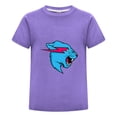 thumbnail image 1 of Camiseta MrBeast Niño Niña Verano Algodón Playera Pantera Azul Infantil Regalo Moda Casual Fans Ropa Fresca Estampada Diario, 1 of 4
