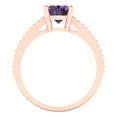 thumbnail image 4 of Clara Pucci 14K Rose Gold 2.32ct Alexandrite Solitaire with Accents Ring, 4 of 7