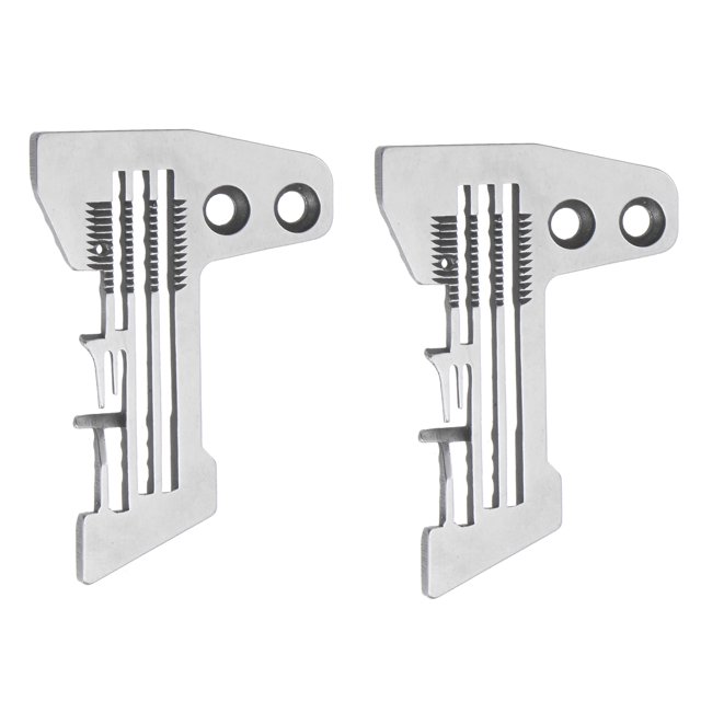 Unique Bargains Needle Plate E809 4 Thread Dense Edge Chrome Plated for Sewing Machines, 2 Pieces