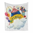 thumbnail image 1 of Circus Soft Flannel Fleece Throw Blanket, Illustration of a Circus Above the Clouds Entertainer Comedian Show Print, Cozy Plush for Indoor and Outdoor Use, 70" x 90", Multicolor, by Ambesonne, 1 of 5