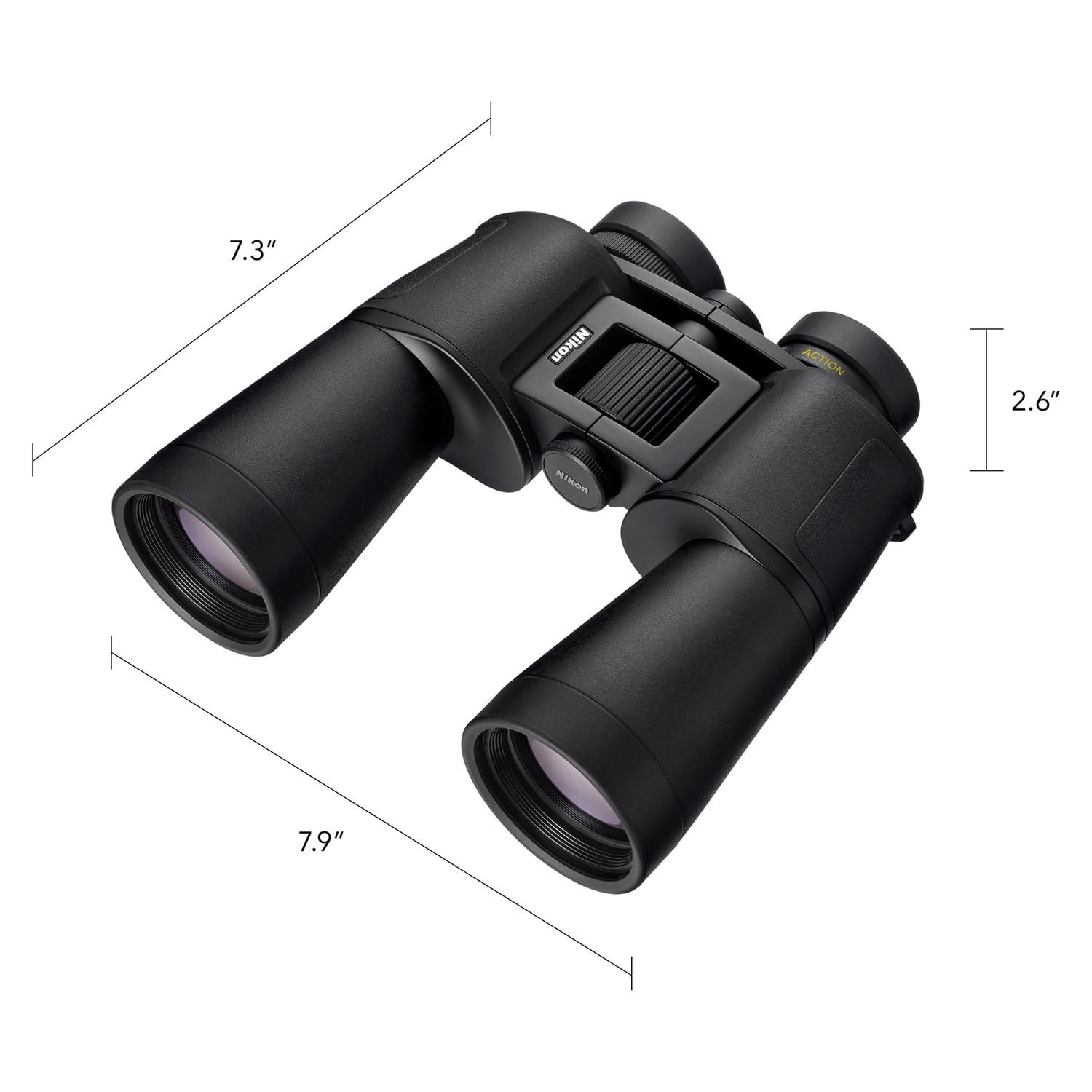 Nikon ACTION 16x50 Binoculars with Neck Strap, Case and Caps, Black