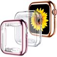 thumbnail image 1 of for Apple Watch Case 40mm Series 6 Series 5 with Screen Protector, 3 Pack Soft TPU Ultra-Thin Cover All-Around Protective Case for iWatch Series 4 40mm Clear/Rose Gold/Rose Pink, 1 of 5