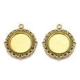 thumbnail image 3 of Tibetan style Alloy Pendant Cabochon Settings Flat Round Cadmium Free & Lead Free Antique Golden Tray: 20mm 35.5x32x2mm Hole: 2.5mm about 230pcs/1000g, 3 of 3