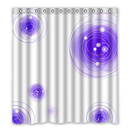 EREHome Circle Retro Custom Shower Curtain Polyester Fabric Bathroom Decorative Curtain Size 66x72 Inches