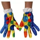 thumbnail image 1 of Guantes De Payaso Cortos Coloridos Halloween Disfraz Fiesta, 1 of 7