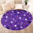 thumbnail image 4 of Halloween Purple Spider Web Pattern Round Blanket,Comfortable Soft Flannel Throw Blanket,All Season,Warm Lightweight Blankets for Sofa Bed Couch Living Room Chair 47"x47", 4 of 5