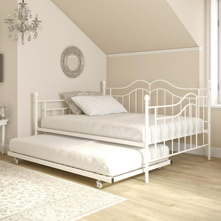 DHP Tokyo Metal Full Daybed and Twin Trundle, White