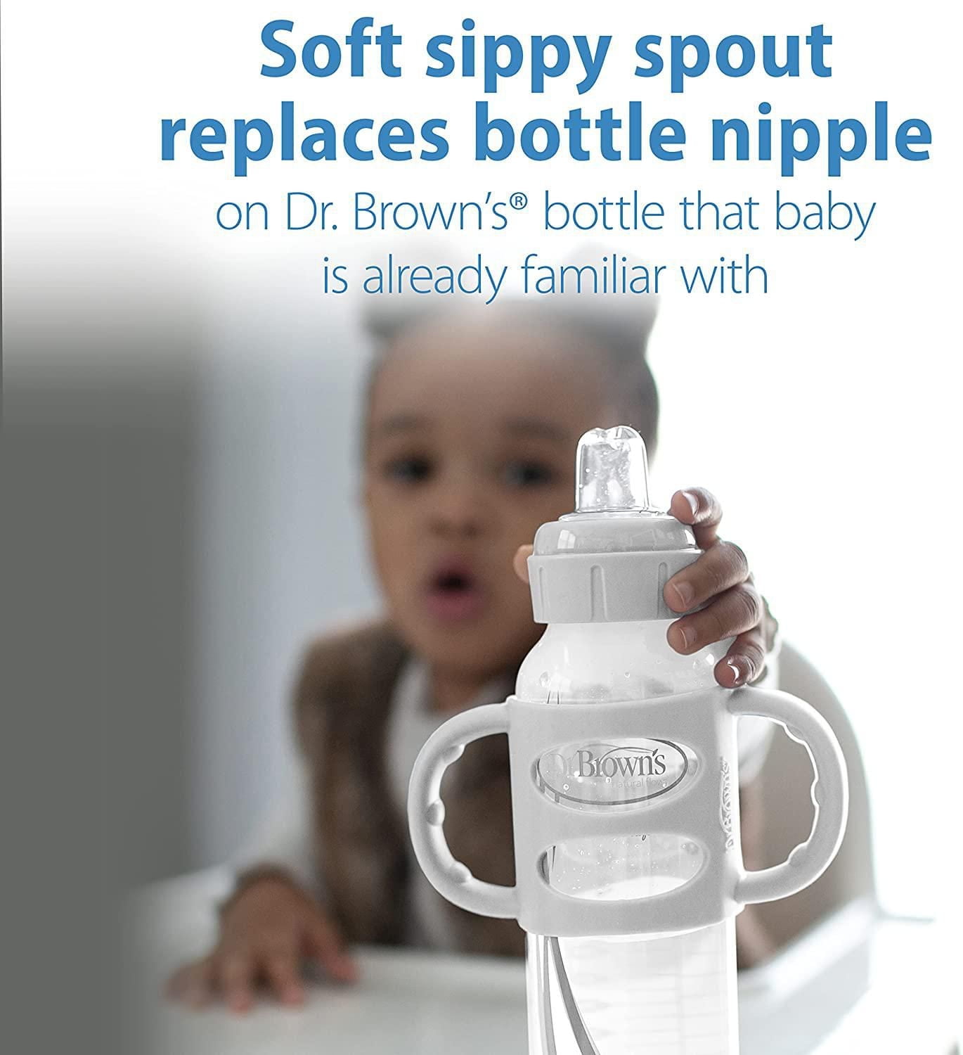 Dr. Brown’s® Milestones™ Narrow Sippy Bottle with Silicone Handles Blue 2 pack