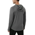 thumbnail image 2 of Weilanxin Men's Quick Dry Hooded Tops Lightweight Thin Long Sleeve Running Hiking Fishing Rash Guard Hoodies Outdoor T-Shirt Charcoalgrey M, 2 of 8