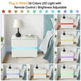 thumbnail image 4 of IVV LED Nightstand with Remote Control, High Gloss Bedside Tables with 2 Drawers, 16 Colors & Adjustable Brightness Embedded LED Light Strip, 23.62"L x 15.35"W x 18.5"H, White, 4 of 9