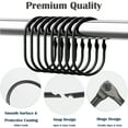 thumbnail image 2 of TABGIME Brushed Matte Black Metal Rustproof Oval Shaped Shower Curtain Rings Hooks, 12 Count, 2 of 5
