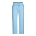 thumbnail image 2 of BONIXOOM Mens Dress Pants Pants Men Chinos Mid Waist Rise Full Straight-Leg Sky Blue M, 2 of 6