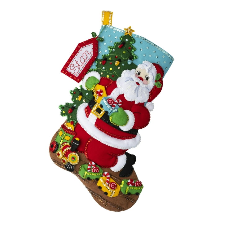 Bucilla Felt Stocking Applique Kit 18 Long- Toy Train Santa - Yahoo  Shopping