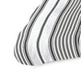 thumbnail image 6 of Jordan Manufacturing 43" x 19" Worth Black and Grey Stripe Rectangular Tufted Outdoor Wicker Settee Bench Cushion, 6 of 8