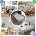 thumbnail image 5 of Gray Christmas Snowflake Pattern Rectangle Tablecloth 60"x120",Waterproof Polyester Rectangle Table Cloth, Wipeable Spillproof Polyester Tablecloth for Dining, Camping, Indoor and Outdoor, 5 of 6
