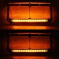 Partsam 2x Headlight Bezels AIF4 Chrome w/Visor 12" Clear/Amber Strip