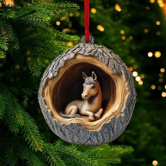 Clearance!Animal Christmas Ornament,Christmas Tree Animal Pattern 2D Acrylic Ornament,Forest Animal Decoration, Seasonal Decor for Christmas Tree,Christmas Decor Keepsake Gifts Christmas Decoration