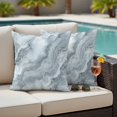 thumbnail image 2 of Outdoor Pillow Cover Abstract Gray White Marble Set of 2 Waterproof Throw Pillowcases Wave Modern Art Decorative Patio Furniture Pillows for Couch Garden Indoor & Outdoor Use, 2 of 9