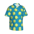 thumbnail image 3 of Xecao Ball Tennis print Hawaiian shirt - a stylish short-sleeve button-down for men, perfect for casual beach and tropical outings., 3 of 9